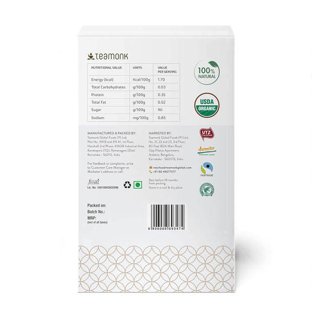 Teamonk Dhuni USDA Certified Organic Darjeeling Black Tea - 100g Bag(Makes 50 Cups). Boosts Energy and Heart Health. Antioxidant Properties. Helps reduce Blood pressure. Whole Loose Leaves (No Powder)|3.52Oz|0.22lbs