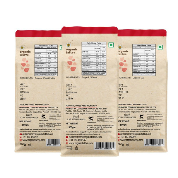 Organic Tattva, Organic Wheat Dalia / Daliya, 500g|52.8Oz|3.3lbs