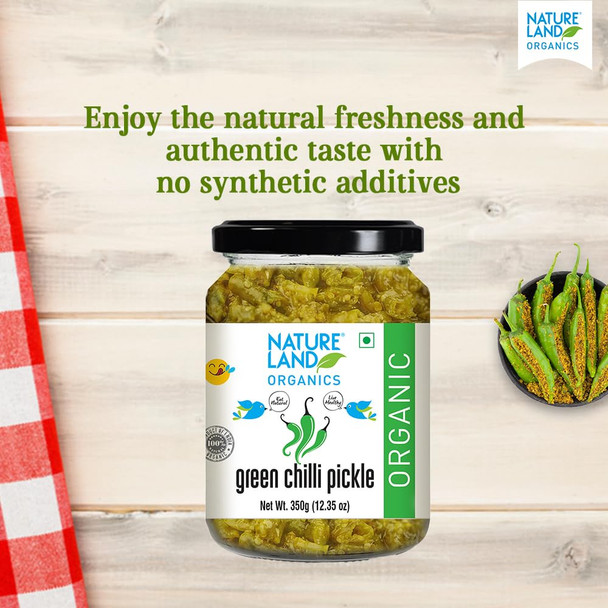 Natureland Organics Chilli Pickle|12.32Oz|0.77lbs