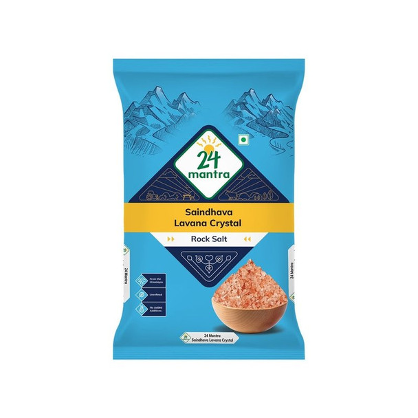 24 Mantra Organic Himalayan Crystal Rock Salt (Sendha Namak)|35.2Oz|2.2lbs