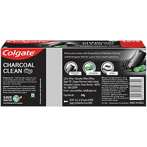 Charcoal Clean Gel Toothpaste - Bamboo Charcoal & Mint|240 g|8.47 oz [Fit Tuber Recs]