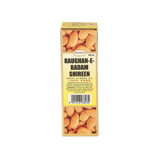Hamdard Raughan-E-Badam Shireen Almond Oil|100 ml|3.38 fl oz [Fit Tuber Recs]