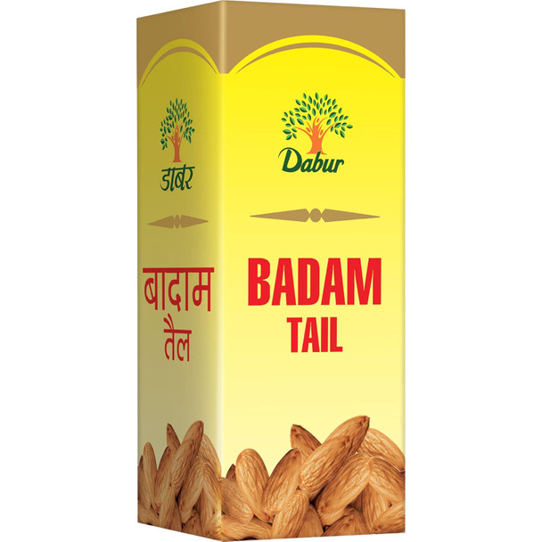 Dabur Badam Tail : Sweet Almond Oil| Rich in Vitamin -E for Healthy Skin , Hair and Body | 50ml | 1.69 fl oz [Fit Tuber Recs]