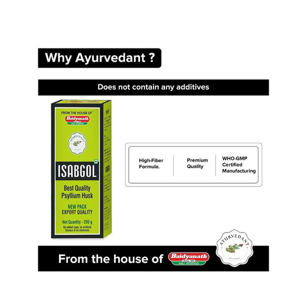 Baidyanath Isabgol - Psyllium Husk|200g|7.05 oz [Fit Tuber Recs]