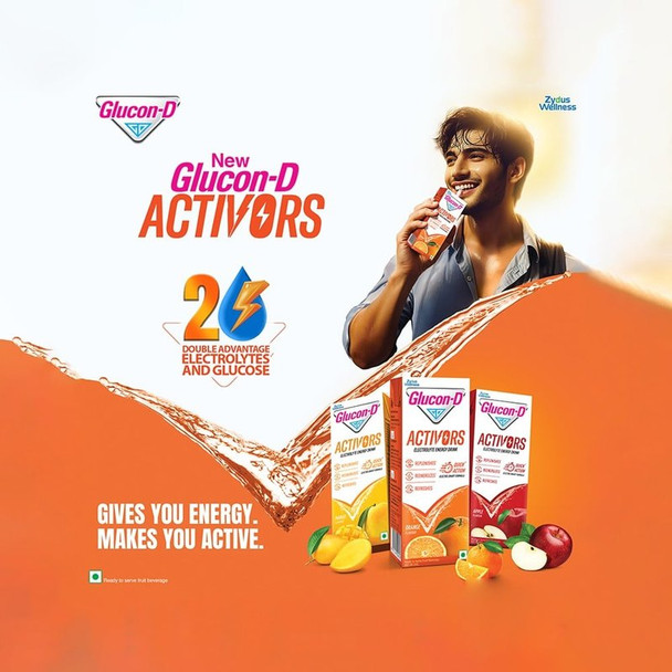 Glucon-D Activors Orange Electrolyte|200ml|6.76 fl oz [Fit Tuber Recs]