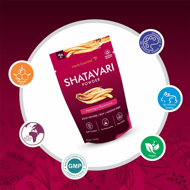 Herb Essential Shatavari Pure & Natural| Women's Wellness|Asparagus racemosus Powder | Rejuvenative for Vata and Pitta | Herbal Supplement | 50g | 1.76 oz [Fit Tuber Recs]