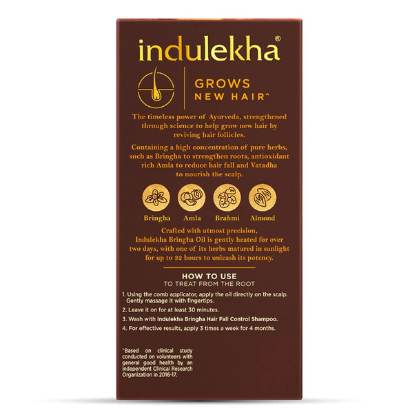 Indulekha Bringha, Ayurvedic Hair Oil, for Hair Fall Control, with Amla & Coconut Oil, with Comb Applicator | 50ml | 1.69 fl oz [Fit Tuber Recs]
