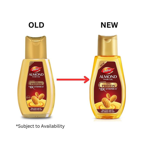 Dabur Almond Hair Oil - Keratin & 10x Vitamin E|290 ml|9.81 fl oz [Fit Tuber Recs]