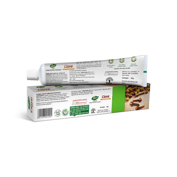 Dabur Clove Cavity Protection Herbal Toothpaste|200 g|7.05 oz [Fit Tuber Recs]