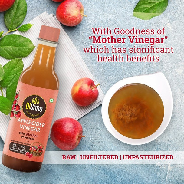 Disano Apple Cider Vinegar With Mother Vinegar|500 ml|16.91 fl oz [Fit Tuber Recs]