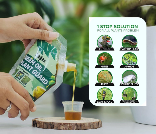 Chipku Pure Cold Pressed Neem Oil Pack of 2 with Free Spray Gun | Water-Soluble Concentrate for Plants & Garden | Indoor & Outdoor Use | Removes Aphids, Fungus, Thrips, Mildew | Makes 160 Spray Bottles | 200ml | 6.76 fl oz [Fit Tuber Recs]