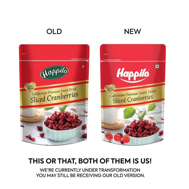 Happilo Sliced Californian Premium Sweet Dried Cranberries|200 g|7.05 oz [Fit Tuber Recs]