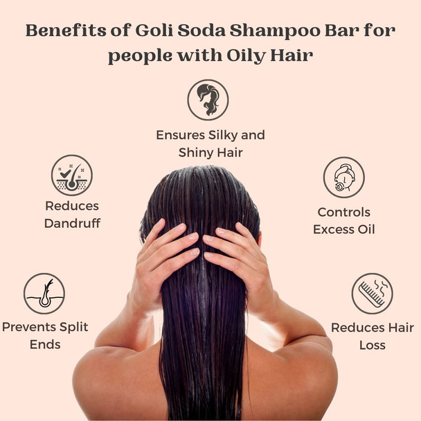 Goli Soda All Natural Probiotics Shampoo Bar For Oily Hair | Unisex | Brahmi Powder | Apple Cider Vinegar | Grapefruit | Palm Oil-Free - (Pack Of 1) | 90 g | 3.17 oz [Fit Tuber Recs]