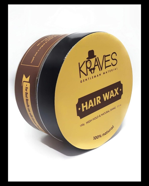KRAVES 100% Natural Hair Wax for men with High Hold and Natural Shine | 100 Grams | 3.53 oz [Fit Tuber Recs]