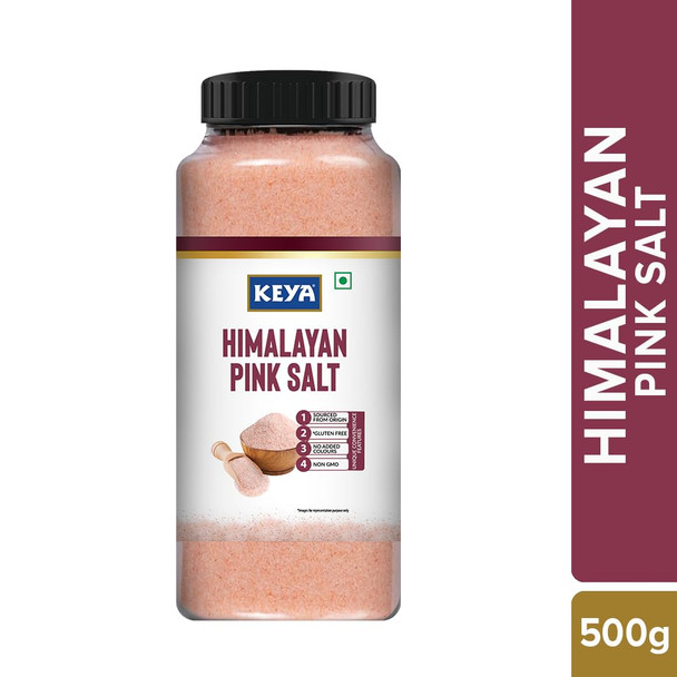 Keya Himalayan Pink Salt | Mineral rich Salt for Healthy Cooking | Sendha Namak for Healthy Life | Mineral Rich Salt | Low Sodium | Packed with 84 Minerals | 500g | 17.64 oz [Fit Tuber Recs]