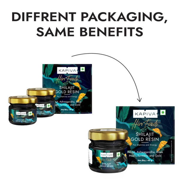 Kapiva Shilajit/Shilajeet Gold Resin - Super Saver Pack | 40g | 1.41 oz [Fit Tuber Recs]
