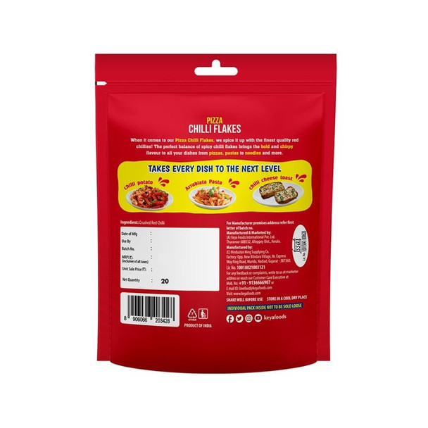 Keya Pizza Chilli Flakes Multipack|20 g|0.71 oz [Fit Tuber Recs]