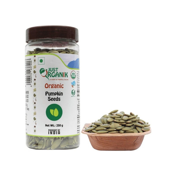 Just Organik Organic Pumpkin Seeds|250 g|8.82 oz [Fit Tuber Recs]