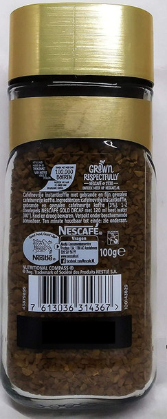 Nestle Nescafe Gold Blend Decaff Ground Coffee Glass Bottle Rich Aroma & Smooth Taste | 95 G | 3.35 oz [Fit Tuber Recs]