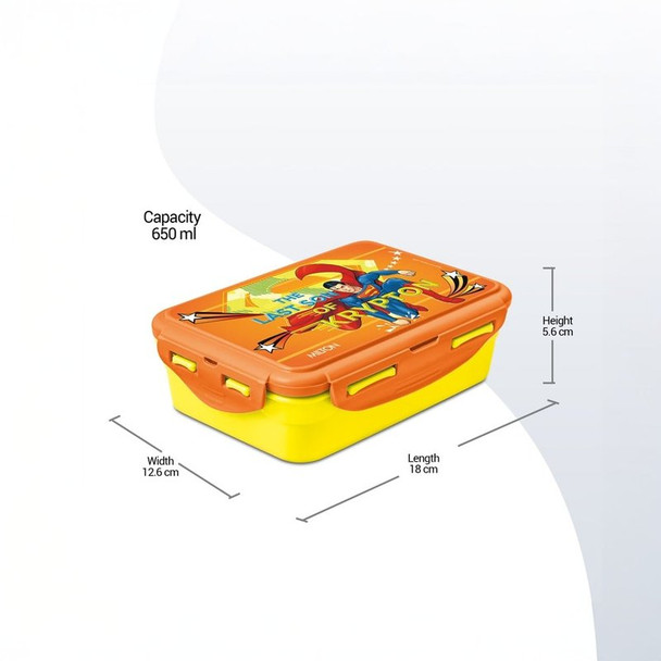 Milton Mini Fun Treat Super Hero Lunch Box (Light Yellow)|1 set|1 set [Fit Tuber Recs]