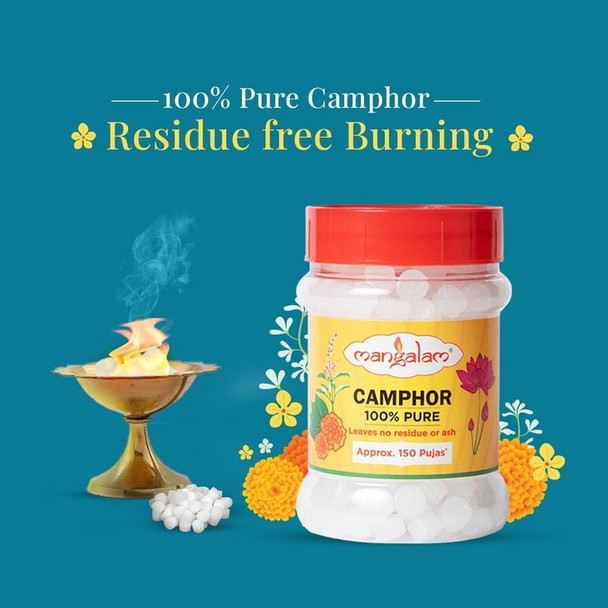 Small Round Camphor / Kapur by Mangalam|100 g|3.53 oz [Fit Tuber Recs]