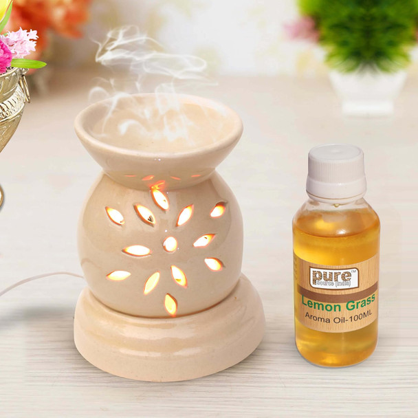 Pure Source India Essential Aroma Oil Lemongrass Pure Natural and Undiluted Dropper Type Pet Bottle (NATURAL) | 100ml | 3.38 fl oz [Fit Tuber Recs]