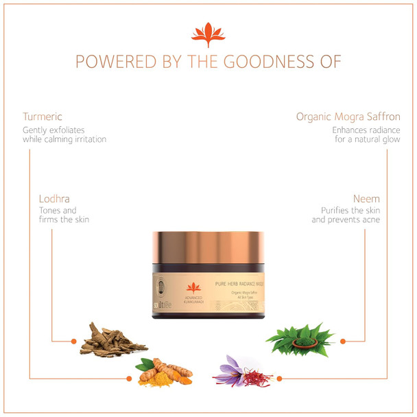 SoulTree Advanced Kumkumadi - Pure Herb Radiance Masque (Face Pack) | 100% Organic Mogra Saffron | Provides Nourishment and Radiance for All Skin Types | 50g | 1.76 oz [Fit Tuber Recs]