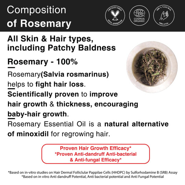 Soulflower Rosemary Essential Oil & Castor Oil for Hair Growth, Hair Fall Control, Hydrating & Moisturising Face & Skin | 100% Pure, Natural, Organic, Ecocert Certified| Pack of 2 | 240ml | 8.12 fl oz [Fit Tuber Recs]