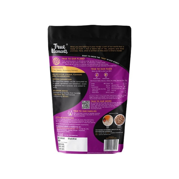 True Elements Roasted Flax Seeds|125 g|4.41 oz [Fit Tuber Recs]