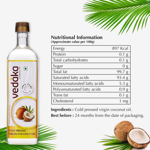 Amazon Brand - Vedaka Cold Pressed Groundnut (Peanut) Oil, 5L- (Ghani) & Amazon Brand - Vedaka Cold Pressed Virgin Coconut Oil Bottle, 1L | 5L & 1L | 169.07 fl oz & 33.81 fl oz [Fit Tuber Recs]