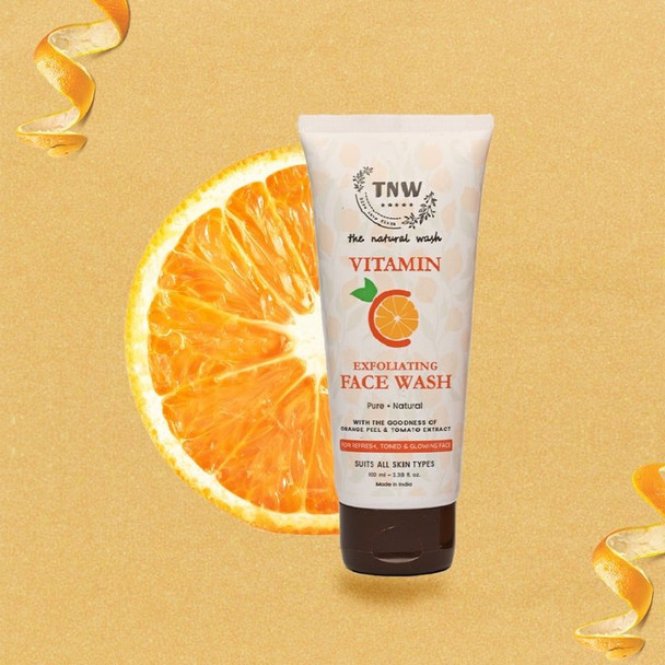 TNW The Natural Wash Vitamin C Exfoliating Face Wash|100 ml|3.38 fl oz [Fit Tuber Recs]