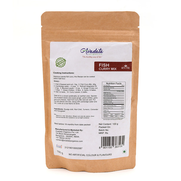 AVADATA ORGANICS Fish Curry Mix|100 g