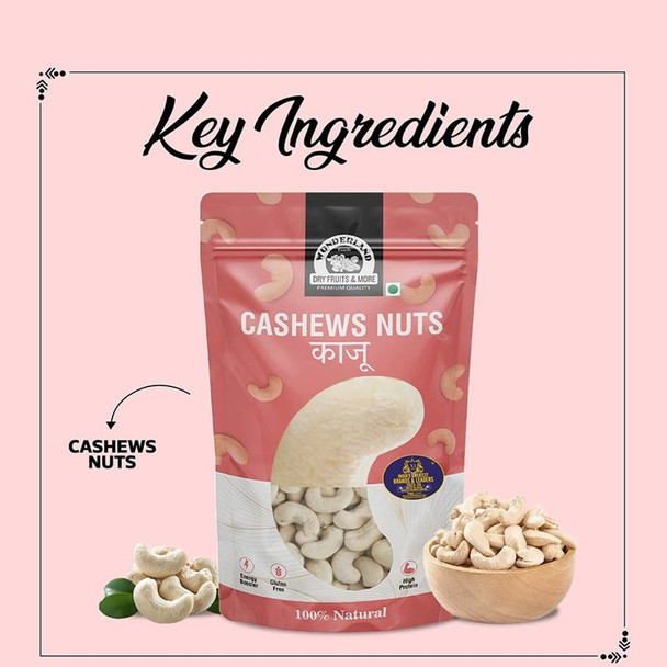 Wonderland Foods Natural Cashew Nuts - W240|200 g|7.05 oz [Fit Tuber Recs]