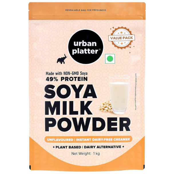 Urban Platter Soya Milk Powder | 1kg | 2.20 lb [Fit Tuber Recs]