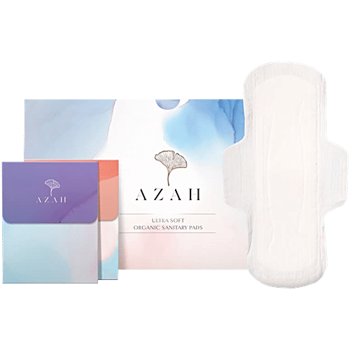 Azah Rash-Free Organic Sanitary Pads - All XL, Without Disposable Bags|40 pcs