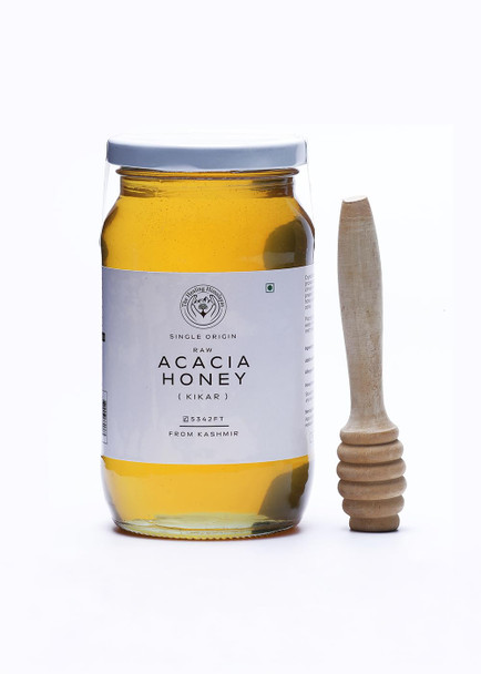 The Healing Himalayas Raw Acacia Honey | Pure, Organic & Unprocessed Kashmir White Honey | Glass Jar of 250gms