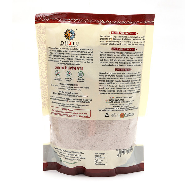DHATU ORGANICS & NATURALS Buckwheat Flour|500 g