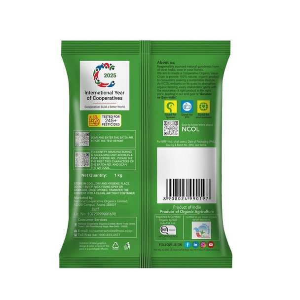 Bharat Organics Unpolished Arhar Dal|1 kg