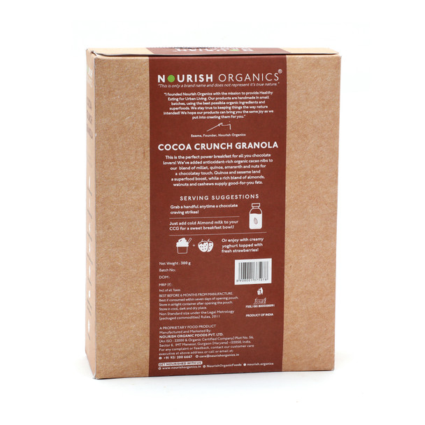 NOURISH ORGANICS Cocoa Granola Bar|300 g