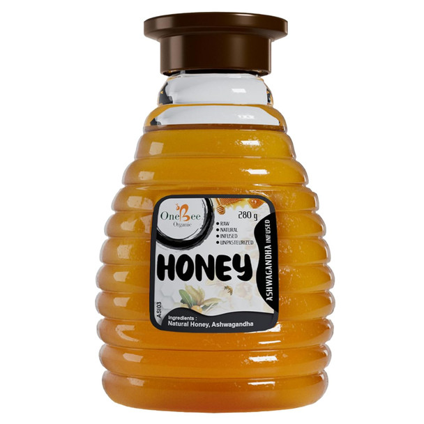 ONE BEE ORGANIC | Honey Pack for Athletes/Sports Person Drumstick, Acacia, Ashwagandha - 840gm.