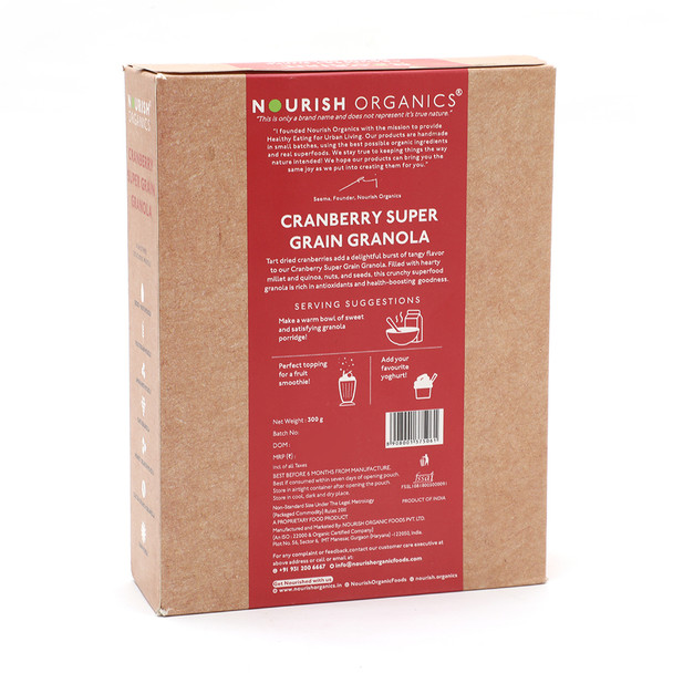 NOURISH ORGANICS Cranberry Granola Bar|300 g
