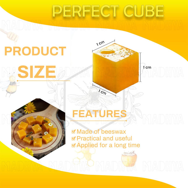 MADHYA Yellow Pure Beeswax Cubes, Triple Filtered Natural Organic Beeswax, Beeswax for Candle Making, Skincare, Lip Balms, Moisturizer, Lotions, DIY Projects, Soap, Creams, Food Grade Wax, 50 gm