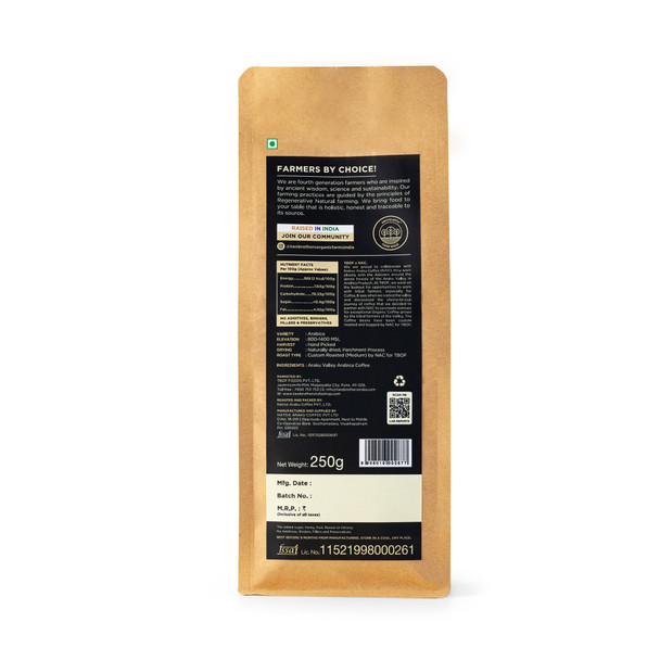 TWO BROTHERS ORGANIC FARMS Filter Coffee Native Araku Valley Coffee|250 g