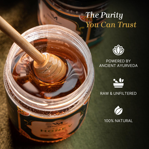 VEDIC MOTHER Raw Organic Honey (600 gm) 100% Pure & Natural - Original Shad Unprocessed Unfiltered Unpasteurised | Rich In Vitamins & Minerals, Immunity Booster - Sugar Free Honey Face, Baby/Kids