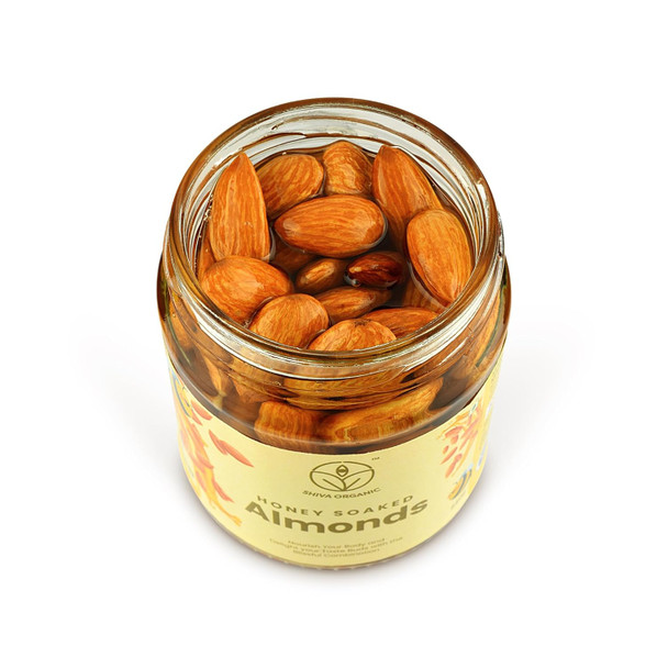 Shiva Organic Honey Soaked Almonds - 240 g | Crunchy, Rich in Protein, Magnesium, Phosphorus, and Dietary Fibre I Energy Booster