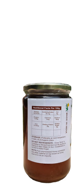 The Organic Bee Natural Honey, Raw and Unprocessed, Unadulterated & Free from Synthetic Sugars (1kg Round Jar, Natural Honey)