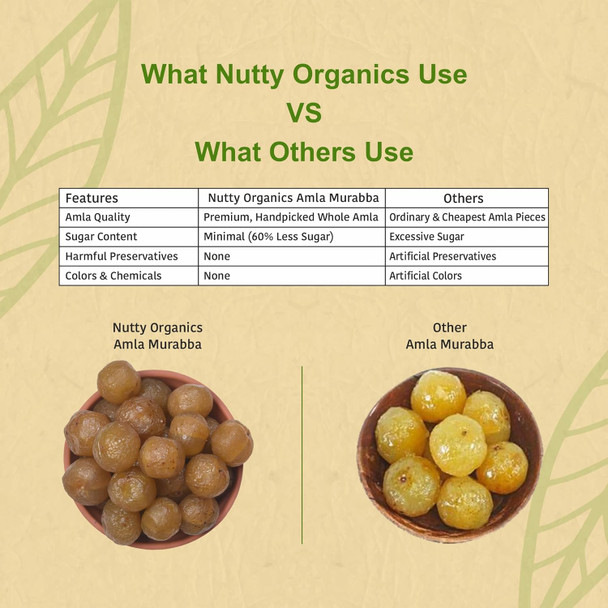 NUTTY ORGANICS Dried Amla Murabba 500 GM | Vitamin C Rich Digestive Treat | Healthy & Natural Sweet Snack | Immunity Booster