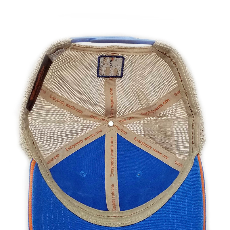 Boner® Custom Rods Vintage Blue Trucker Hat with Khaki Mesh back