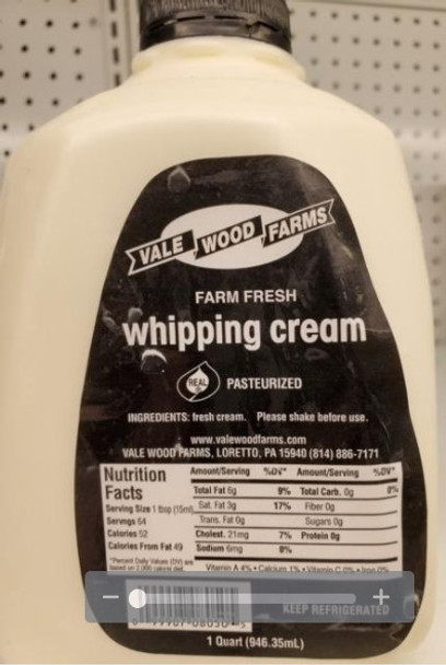 Vale Wood Whipping Cream