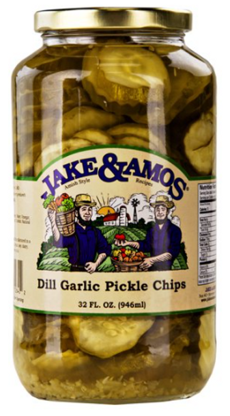 Jake & Amos Dill Garlic Pickle Chips 33 Oz